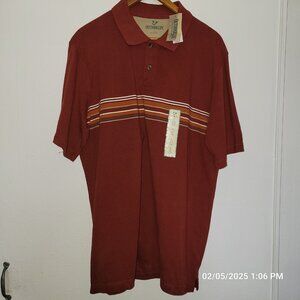 Outdoor Life Men's Polo Shirt Short Sleeve Burgandy Size L NWT Cotton